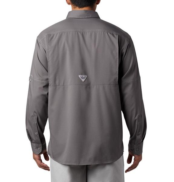 Columbia PFG Low Drag Offshore Shirts Grey For Men's NZ58107 New Zealand